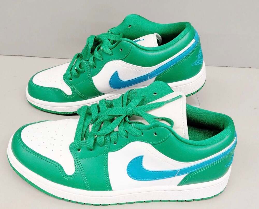 Air Jordan 1 Low Lucky Green Aquatone White Sneakers DC0774-304